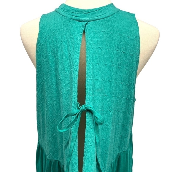 Free People Right On Time Vibrant Green Tiered Tunic Top Womens Small - Picture 11 of 15